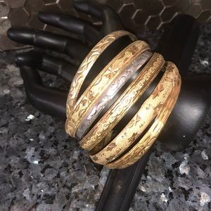 8 Gold Tone and Silver Tone Bangles
